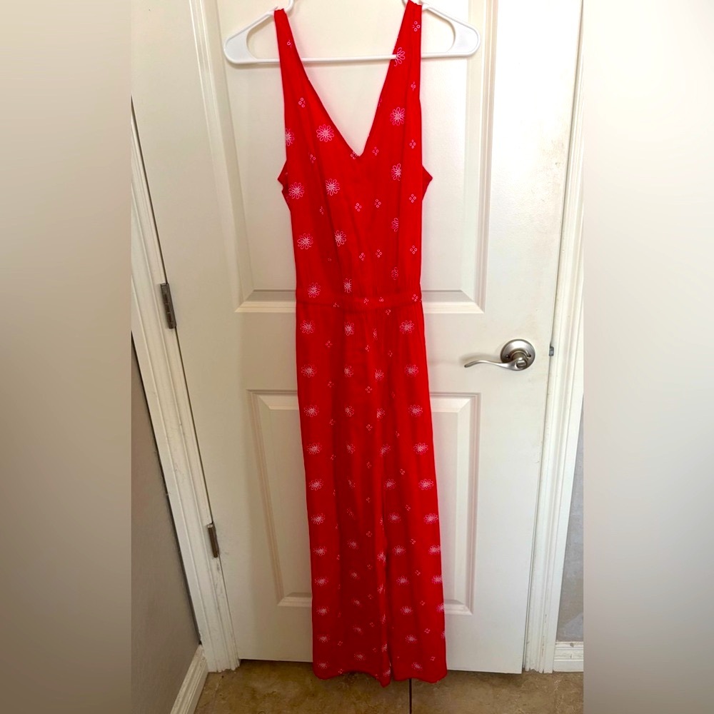 Red Sleeveless Jumpsuit